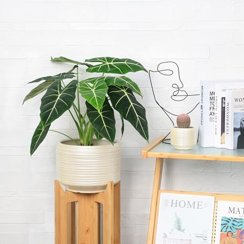 10 Inch Ceramic Plant Pot with Drainage – Large Flower Pot for Indoor Outdoor Plants, Modern Decorative Planter for Patio, Balcony, Garden, or Home Decor - Image 4