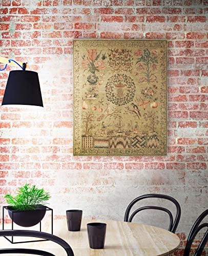 Sampler I | Woven Tapestry Wall Art Hanging | Vintage Sewing and Needlepoint Patterns Historic Reproduction | 100% Cotton USA Size 53x44 - Image 2