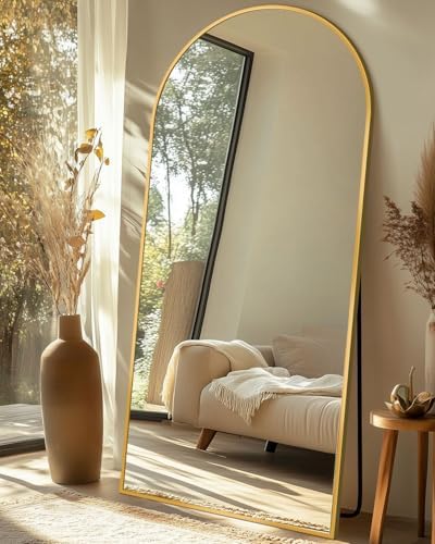 71"x28" Arched Full Length Mirror with Stand,Full Body Floor Mirror by CoomilyBrandStory