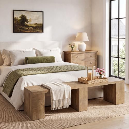 Tribesigns 78.74" Extra Long Dining Bench, Farmhouse Kitchen Wood Bench - Image 7
