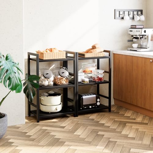 NUMENN 3 Tier Slim Bookshelf, Tall Freestanding Open Storage Bookcase, Black - Image 5