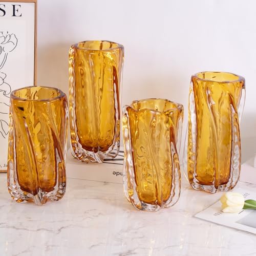 KAMMAK Glass Vase,Colored Hand Blown Decorative Vase - Image 7