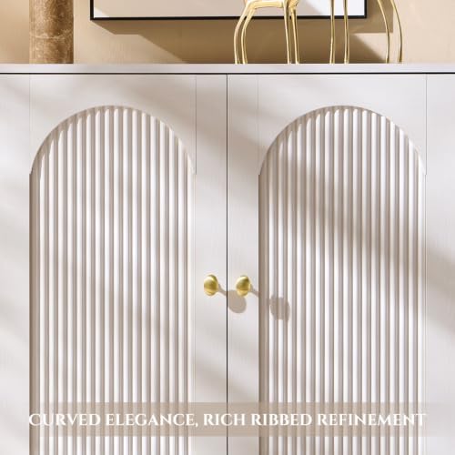 IFBUY 30.88" W Mid Century Modern TV Stands for Living Room, White - Image 5