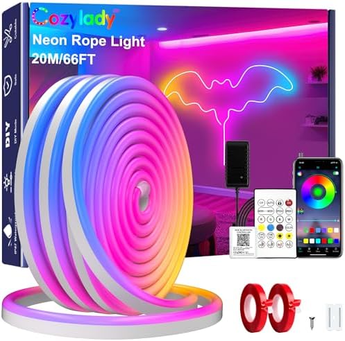 Cozylady RGB Neon Light LED Rope Light (66ft/20M) by CozyladyInc