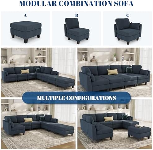 Sectional Sleeper Sofa 8 Seaters Modular Sleeper Sofa Couch - Image 4