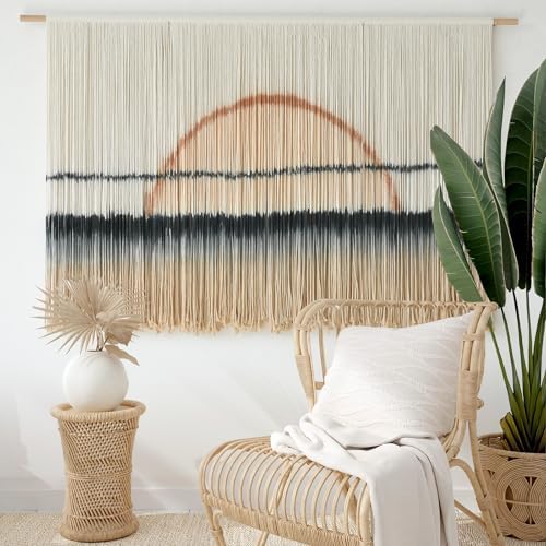 Jakalin Macrame Wall Hanging Sunset Dip Dye Boho Tapestry Handmade 57"x35" - Image 3