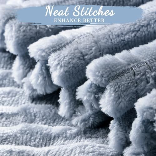 Buryeah 6 Pcs Flannel Blankets Bulk,Fall Outdoor Wedding, Dusty Blue - Image 3
