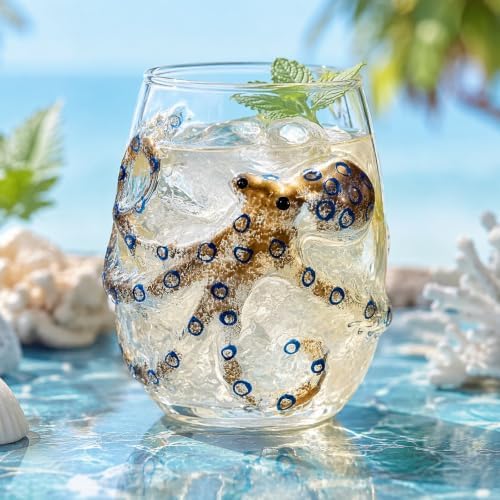 3D Ocean Animal Artisan Glassware Collection, Marine Animal Embossed Cup - Image 5