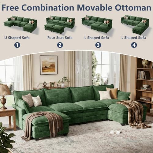 U Shaped Modular Sectional Couch, Comfy Sofa for Living Room - Image 3