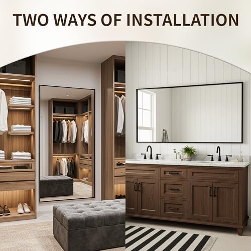 FICTOR Bathroom Vanity Mirror for Over Sink, 30" x 48", Black - Image 3