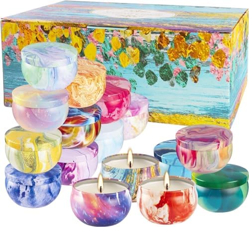 YOROXRG 16 Pack Scented Candles Gift Set - 2.5oz Strong Fragrance Natural Soy Wax Candles in Portable Travel Tin Jars - Perfect for Home Decoration and Gifting - Image 3