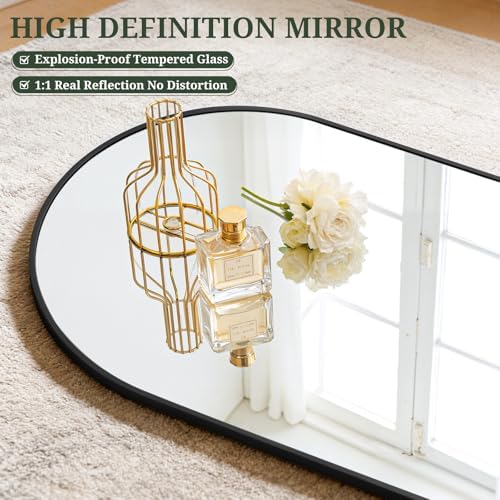Mirror Full Length 59"x16", Arched Full Body Floor Mirrors with Stand - Image 5