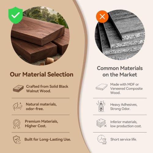 Black Walnut Jewelry Box for Women, 3 Layer Top Lock Wooden Organizer Case - Image 6