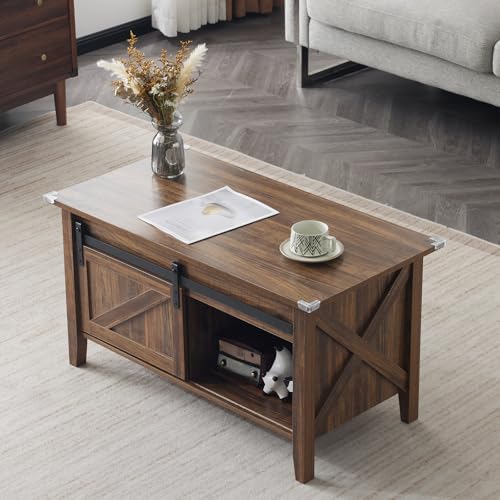 VINGLI Farmhouse Lift Top Coffee Table,36" Living Room Table,Espresso - Image 5