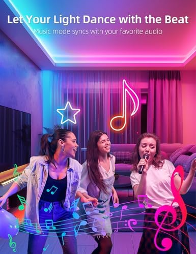 Lamomo RGB LED Strip Lights, Neon Rope with App Control, 16.4ft, Waterproof - Image 3