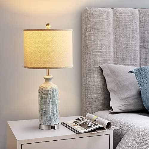 Living Room Lamps Set of 2, 27" Touch Lamps for Nightstand with USB A+C Ports, Modern Farmhouse Table Lamps for Bedroom, 2 Bulbs Included - Image 3