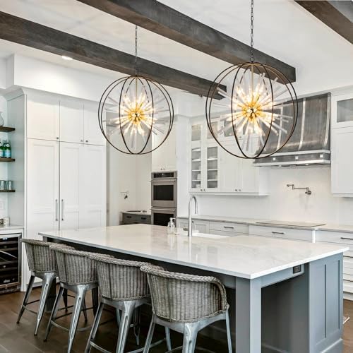 Vezzio Black and Gold Crystal Chandelier for Dining Room Kitchen Island - Image 5