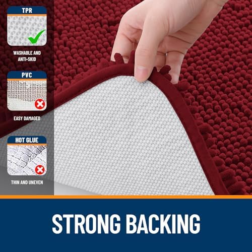 OLANLY Large Bathroom Rugs 50x30, Extra Soft Absorbent Chenille Bath Rugs - Image 6