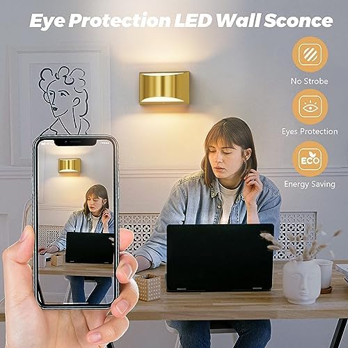Aipsun Brushed Brass Wall Sconce Indoor Wall Lights Hardwired 1 Pack Up and Down Wall Mount Light for Living Room Bedroom Hallway Corridor Conservatory Warm White 3000K(with G9 Bulbs) - Image 6