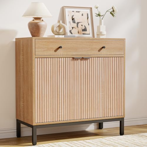 Mericonia 31 Inch Sideboard Buffet Cabinet Storage, Modern Wood Console Fluted Credenza by MERICONIA