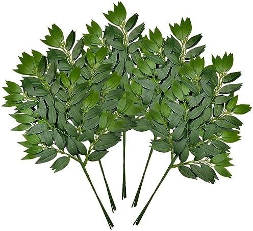 36Pcs Italian Ruscus Greenery Stems Artificial Silk Greenery Leaves for DIY Wedding Arch Bouquet Filler Table Centerpieces Home Indoor Decor by FUNORNAM