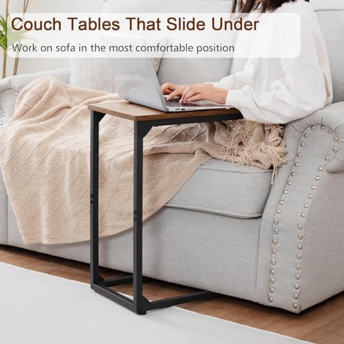 AMHANCIBLE C Shaped End Table Set of 2, Couch Side Table that Slide Under - Image 4