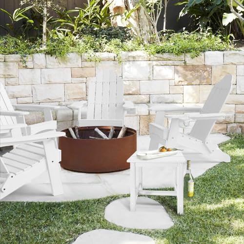 GARDENSTAR Adirondack Square Side Table,one-Tier Outdoor end Table, Patio Side Table for Pool,Porch,Backyard,Relaxing Companion (White) (Pack of 2) - Image 6