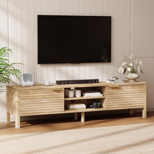 TV Stand for Living Room up to 65 Inch TVs Entertainment Center Oak 59" by IKALIFE