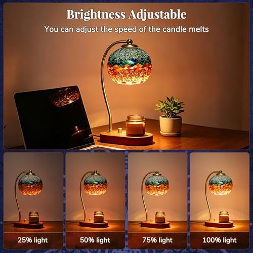 Turkish Mosaic Candle Warmer Lamp, Tiffany Style Wax Melt Warmer,Multicolor - Image 5