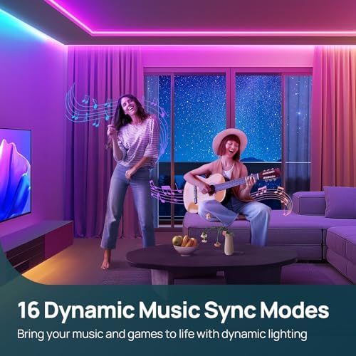 Linkind LED Strip Lights RGB 50ft, Smart Light Strip Work with Alexa and Google Home, App Control Music Sync Segmented Color Changing Led Lights for Bedroom Kitchen - Image 4