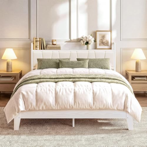 LIKIMIO Queen Bed Frame with Storage Headboard and Charging Station by LIKIMIO
