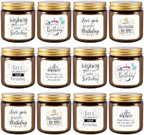 12-Pack Birthday Scented Candles, 3.05 oz Each, Natural Soy Wax, Long-Lasting Romantic Fragrance, Funny Happy Birthday Gift Set, Unique Gifts for Women Men, Gift-Ready - Image 3