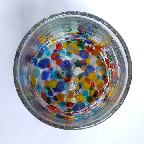 Clear & Confetti 9 oz Short Tumblers (set of 6), Recycled Glass, Lead-free, Toxin-Free (9 oz Tumbler) - Image 4