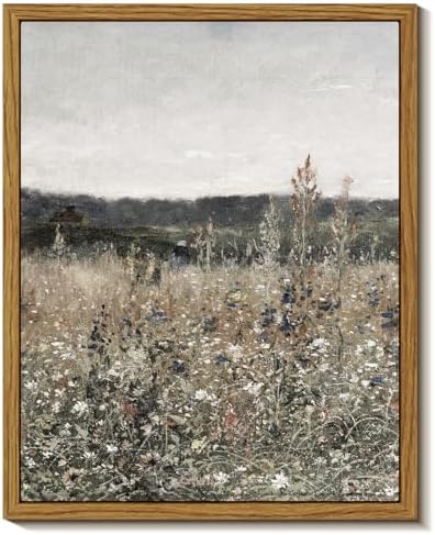 InSimSea Framed Wall Art Vintage Decor, Wildflower Field Prints, 8x10In by InSimSeaArt