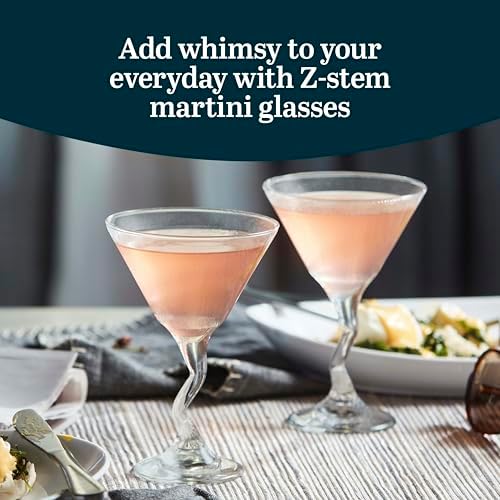 Libbey Z-Stem Martini Glasses Set of 4, Durable Unique Martini Glasses with Z- Stem, Dishwasher Safe Martini Glasses Set for Birthdays, Parties and More - Image 2