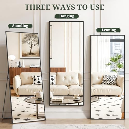 Mirror Full Length 64"x21", Rectangle Full Body Floor Mirrors with Stand - Image 6