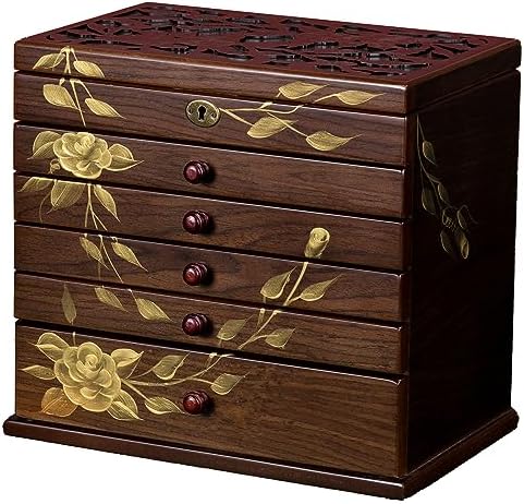 Vintage Wooden Jewelry Box for Women, 7-Layer Hand-painted Organizer by WelcometotheXloverise