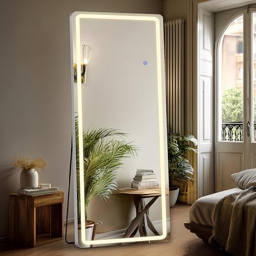 DUMOS Full Length Mirror with Light, 21"x64" LED Floor Standing Mirror by DumosLifestyle