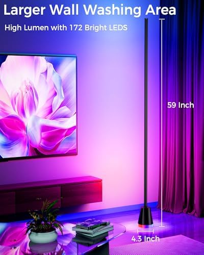2 Pack Corner Floor Lamp, Smart RGB LED Corner Lamp with App and Remote Control, 172 LED Lighting and 16 Million Colors Changing Standing Lamps with Music Sync for Living Room, Bedroom, Gaming Room - Image 4