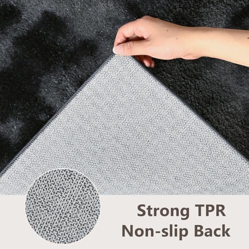 2x3 Tie-dye Dark Grey Area Rug Washable Non-Slip for Entryway Front Door - Image 6