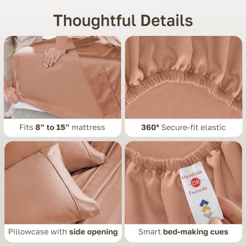 California Design Den 100% Cotton Sateen Twin Bed Sheets, 3 Pc Set - Image 4