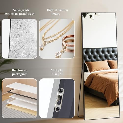 OLIXIS Full Length Floor Mirror with Stand, Body Mirror, 60x16 - Image 5