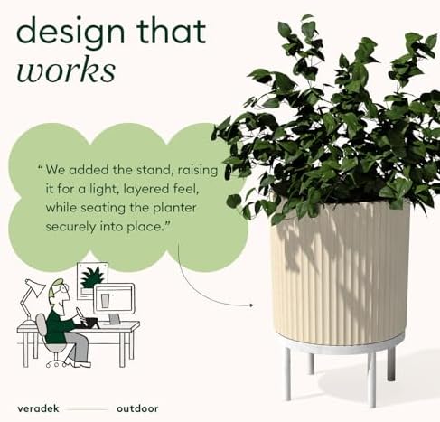 Veradek Demi Series Raised Planter - Round Planter with Stand - Image 5