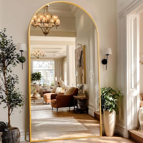 LFT HUIMEI2Y 79"x39" Arch Full Length Mirror, Gold Floor Mirror - Image 7