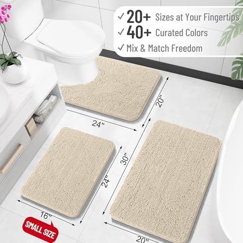 OLANLY Bathroom Runner Rugs 45x27, Extra Soft Absorbent Chenille Bath Rugs - Image 2
