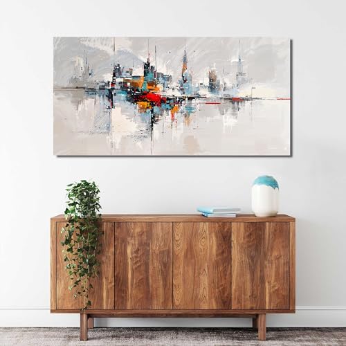 Abstract Wall Art Decor Wall Art Pictures for Living Room Abstract Canvas Art Wall Decor Modern Colorful Wall Art Prints Contemporary City Wall Art Decorations Bedroom Office Home Decor Aesthetic 20" X 40" - Image 5