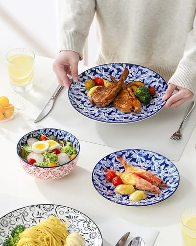 vancasso SELENE Plates and Bowls Set for 6, 18 Pieces Dinnerware Sets, Mircowave and Dishwasher Safe Dishes Set, Porcelain Muted Dinnerware - Image 5