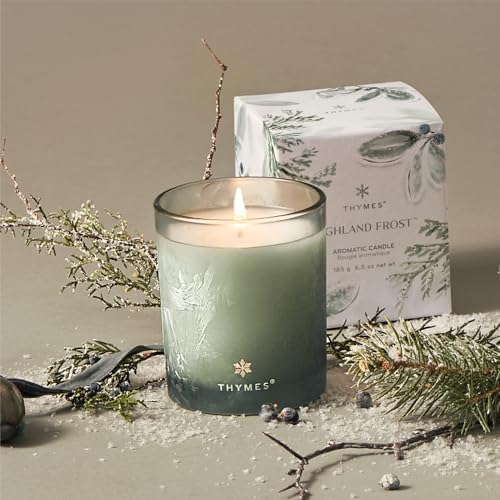 Thymes Scented Candles for Home Decor - Luxury Home Fragrance Gifts for Women & Men - Winter Candles with Crisp Notes of Sage, Eucalyptus, & Cypress Needles - Sage-Green (Highland Frost, 6.5 oz) - Image 2