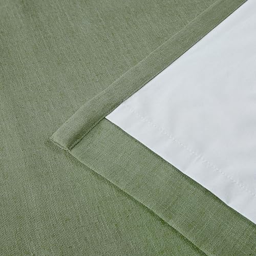 Vision Home Dark Green Pinch Pleated Full Blackout Curtains Linen Blended Room Darkening Curtain Panels 102 inch for Living Room Bedroom Thermal Insulated Pinch Pleat Drapes with Hooks 40" Wx102 Lx2 - Image 7