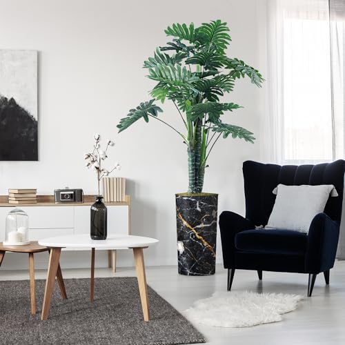 Artificial Tree in Modern Granite Effect Planter, Fake Philodendron Tree Silk Trees for Indoor and Outdoor Home Decoration - 70" Overall Tall (Plant Pot Plus Tree) by SIGNWIN